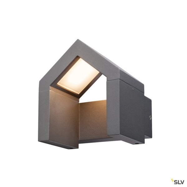 SLV 1000797 Rascali, Wandleuchte, anthrazit, IP54, LED, 8W, 3000K, 330lm