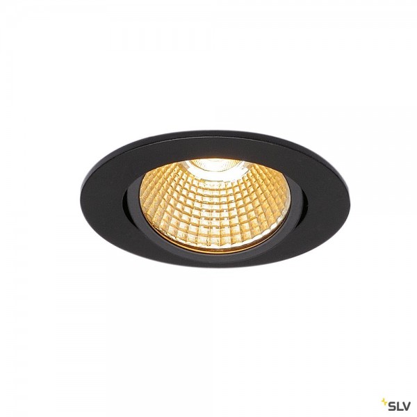 SLV 1003065 New Tria 68, Deckeneinbauleuchte, schwarz, dimmbar L, LED, 11W, 2700K, 800lm