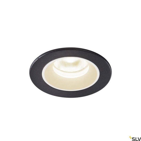 SLV 1005539 Numinos XS, Deckeneinbauleuchte, schwarz/weiß, IP44, LED, 7W, 4000K, 730lm, 40°