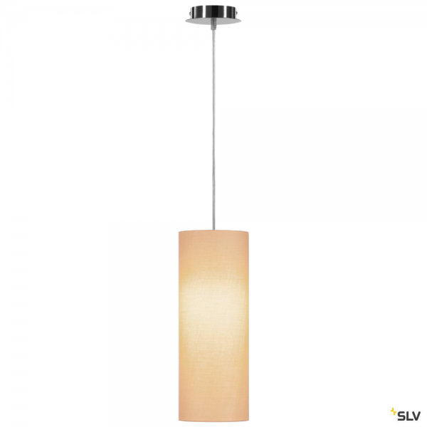 SLV 155562 + 156143 Fenda, Pendelleuchte, chrom/beige, Ø15cm, E27, max.60W