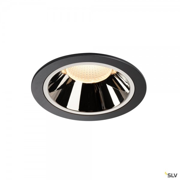 SLV 1004014 Numinos XL, Deckeneinbauleuchte, schwarz/chrom, LED, 37,4W, 3000K, 3500lm, 40°