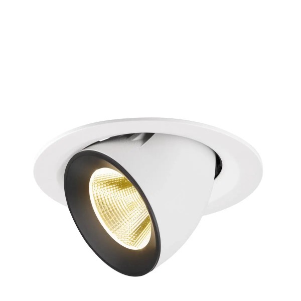 SLV 1009568 Numinos Gimble M, LED-Einbauleuchte, 12W, 3000K, 1800lm, 20°, in weiß/schwarz