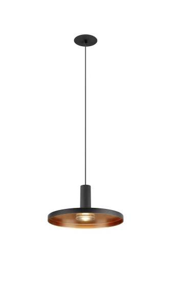 SLV 1010796 Lalu Set Plate 22, Ufo Einbau LED-Hängelampe Flach, DIM, 9.5W, 27/3K, in schwarz/bronze