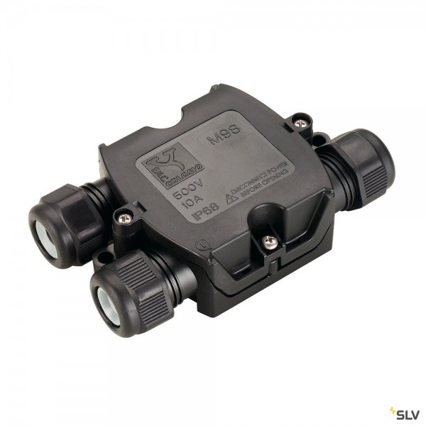 SLV 228726 Verbindungsbox, 3er, schwarz, IP68, 6-11mm