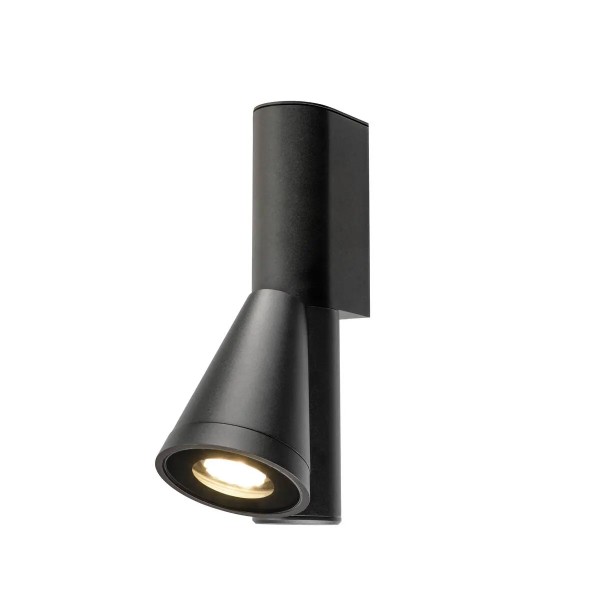 SLV 1008012 T-Tube, Außenwandleuchte drehbar, IP65, GU10, in schwarz