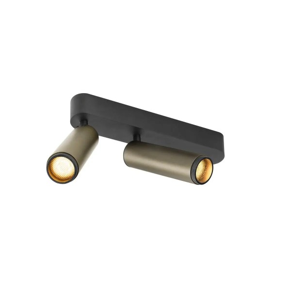 SLV 1009081 Grip! M, LED-Strahler 2-flammig mit Dekoring, DIM, 28W, 3K, in bronze/schwarz