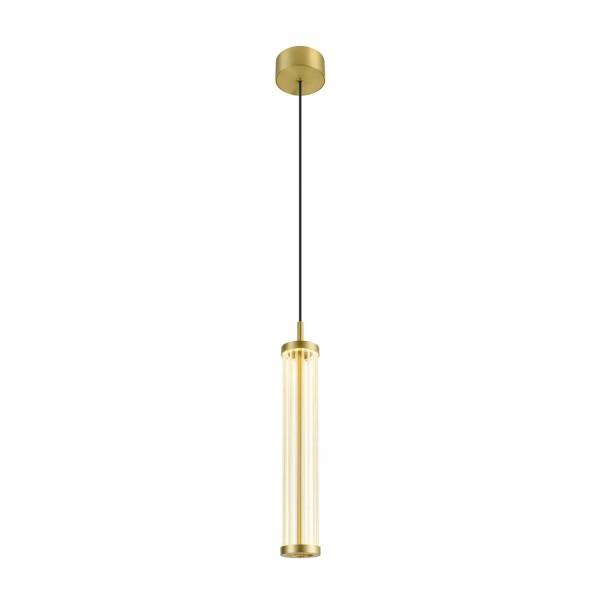 SLV 1008033 Quimera, LED-Pendelleuchte, liniertes Glas, DIM, 8.2W, CCT 27/3K, in messing gebürstet