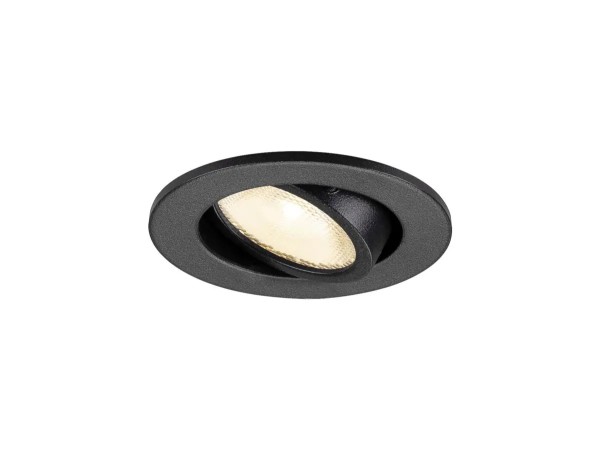 SLV 1009005 New Tria 45, LED-Deckeneinbauleuchte IP44, 4W, 3000K, 24°, in schwarz