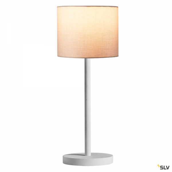 SLV 1003030 + 1001454 Fenda, Tischleuchte, weiß/beige, Ø20cm, E27, max.60W