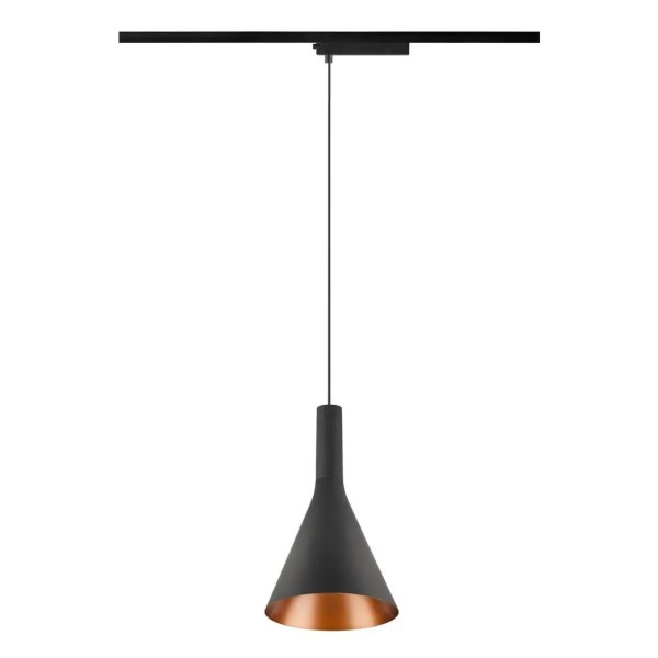 SLV 1010797 Lalu Set Cone 15, 1-Phasen LED-Hängelampe Konisch, DIM, 9.5W, 27/3K, schwarz/bronze