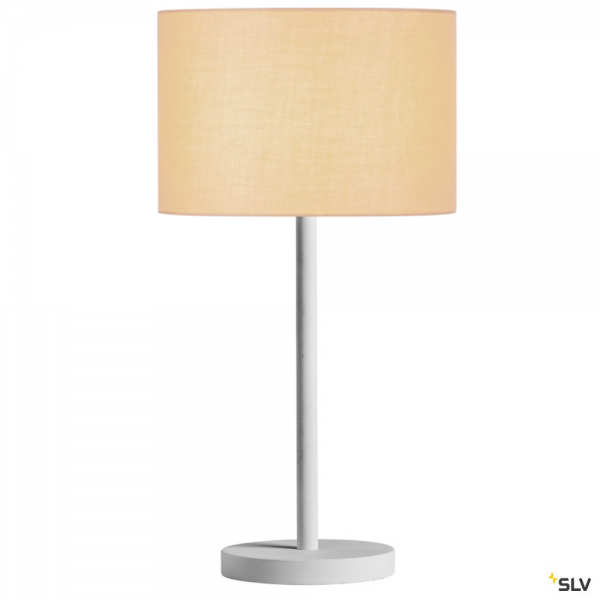 SLV 1003030 + Fenda, Tischleuchte, weiß/beige, Ø30cm, E27, max.60W