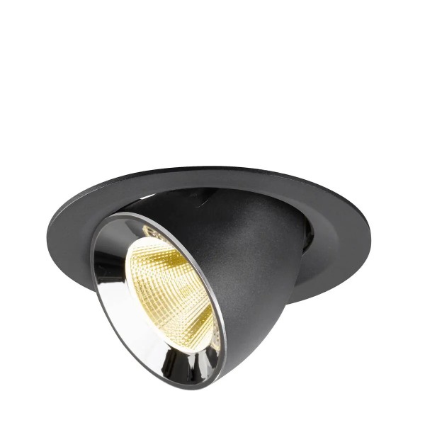 SLV 1009561 Numinos Gimble M, LED-Einbauleuchte, 12W, 3000K, 1800lm, 20°, in schwarz/chrom