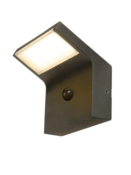 SLV 1008723 Ordi II, LED-Wandleuchte eckig IP54, 9.5W, CCT 22/3K, schwarz mit Sensor