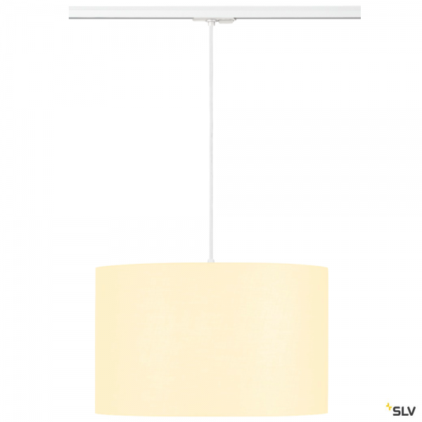 SLV 143121 + 132661 + 156111 Fenda, 1 Phasen, Pendelleuchte, weiß, Ø45,5cm, E27, max.60W