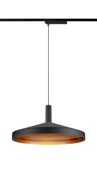 SLV 1010288 Lalu Set Terta 36, 1-Phasen LED-Hängelampe Flach Rund, DIM, 9.5W, 27/3K, schwarz/bronze