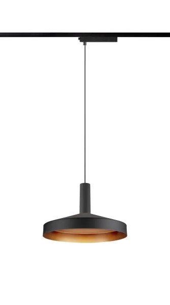 SLV 1010799 Lalu Set Terta 24, 1-Phasen LED-Hängelampe Flach Rund, DIM, 9.5W, 27/3K, schwarz/bronze