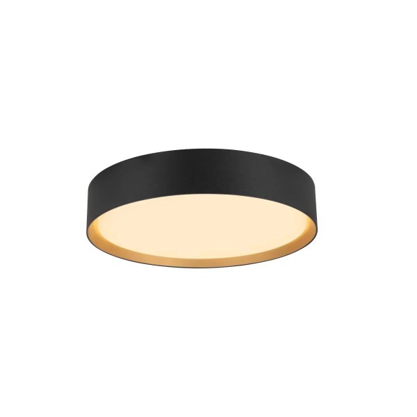 SLV 1008580 Decona 30, LED-Deckenleuchte IP44, DIM, 18W, CCT 27/3K, in schwarz/gold