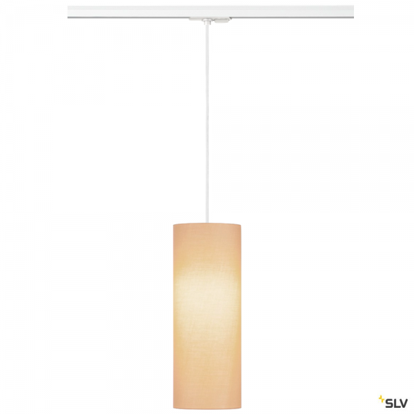 SLV 143121 + 132661 + 156143 Fenda, 1 Phasen, Pendelleuchte, weiß/beige, Ø15cm, E27, max.60W