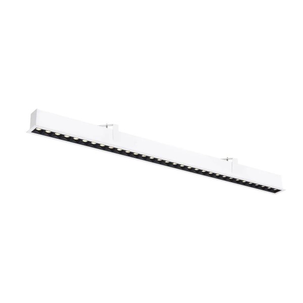 SLV 1010521 Glenos Pro, LED-Einbauleuchte Linear 131cm, DALI, 30W, 3K, UGR19, in weiß/schwarz