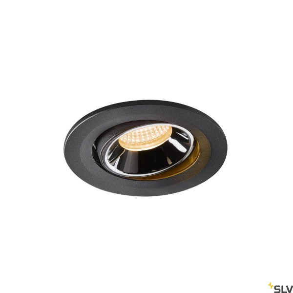 SLV 1005321 Numinos Move S, Deckeneinbauleuchte, schwarz/chrom, LED, 8,6W, 2700K, 690lm, 20°