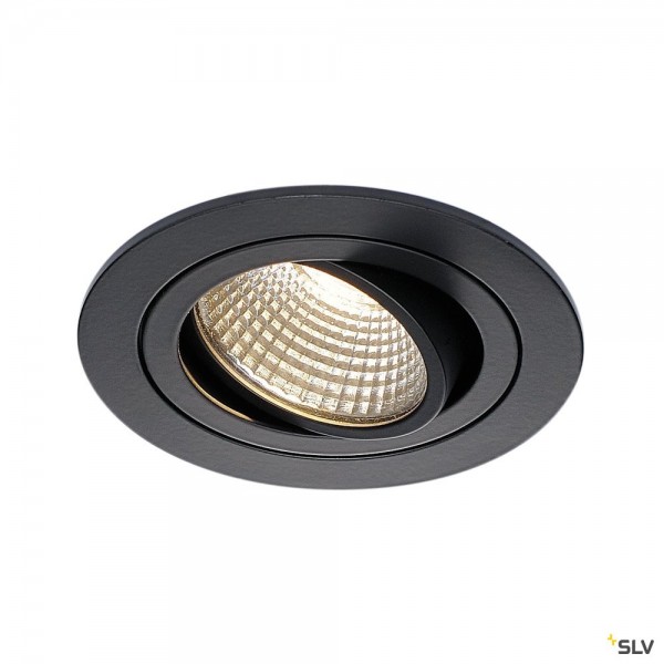 SLV 113900 New Tria 1 Set, Deckeneinbauleuchte, schwarz matt, LED, 8W, 3000K, 700lm