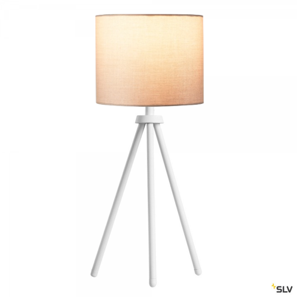 SLV 1003032 + 1001454 Fenda, Tischleuchte, weiß/beige, Ø20cm, E27, max.40W