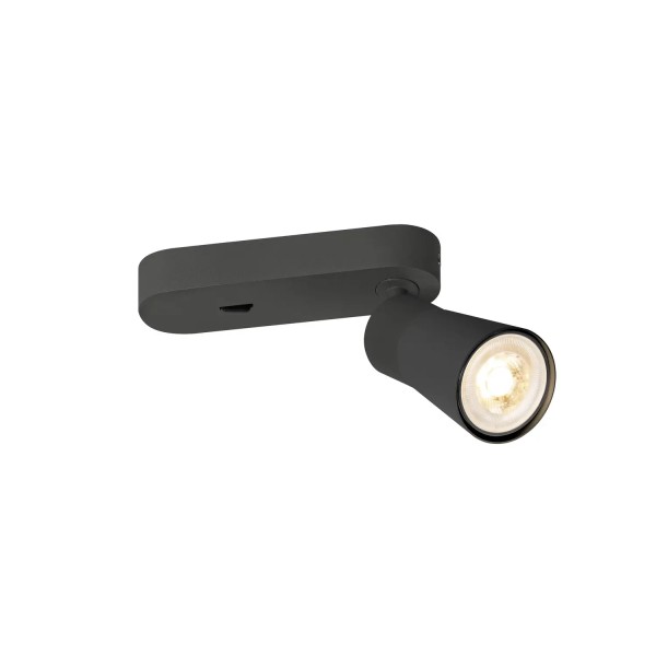 SLV 1008300 Puri 2.0 Cone, Strahler mit Schalter, GU10, in schwarz
