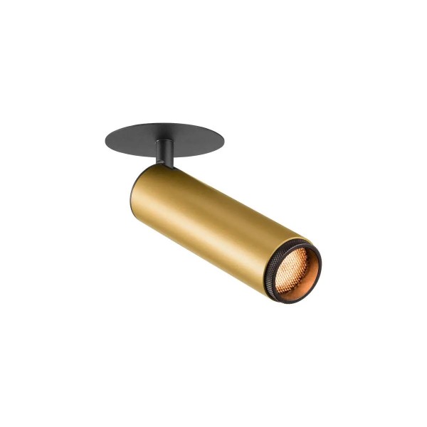 SLV 1009090 Grip! M, LED-Deckeneinbaustrahler mit Dekoring, DIM, 21W, 27K, in gold/schwarz