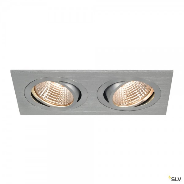 SLV 113896 New Tria 2 Set, Deckeneinbauleuchte, alu gebürstet, LED, 14W, 2700K, 1160lm