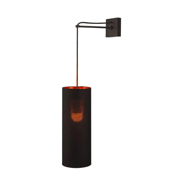 SLV 1004682 + 132660 + 156152 Fitu Crane Base, Wandpendelleuchte, schwarz/kupfer, E27, max.60W