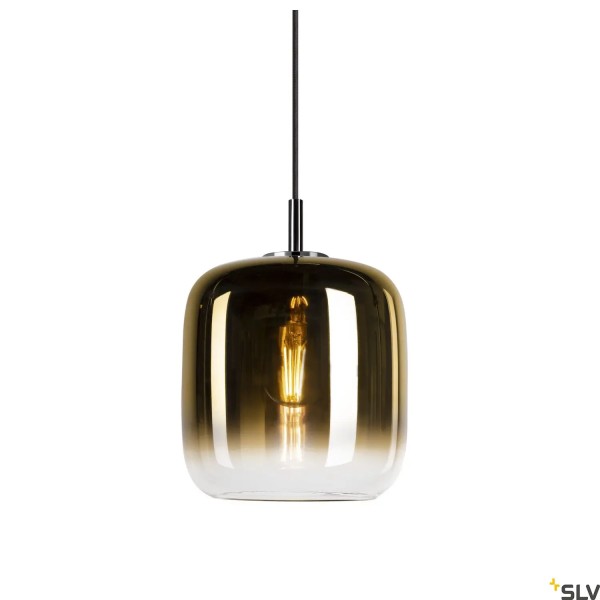 SLV 1006395 Pantilo 20, 1 Phasen Pendelleuchte, gold, Adapter schwarz, E27, max.15W