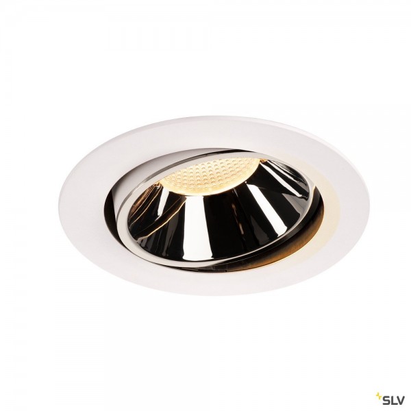 SLV 1003741 Numinos Move XL, Deckeneinbauleuchte, weiß/chrom, LED, 37,4W, 3000K, 3500lm, 55°