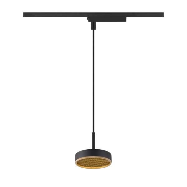 SLV 1009133 Grip! Flat, Flache 1-Phasen LED-Hängelampe, DIM, 16W, CCT 27/3K, in schwarz/gold