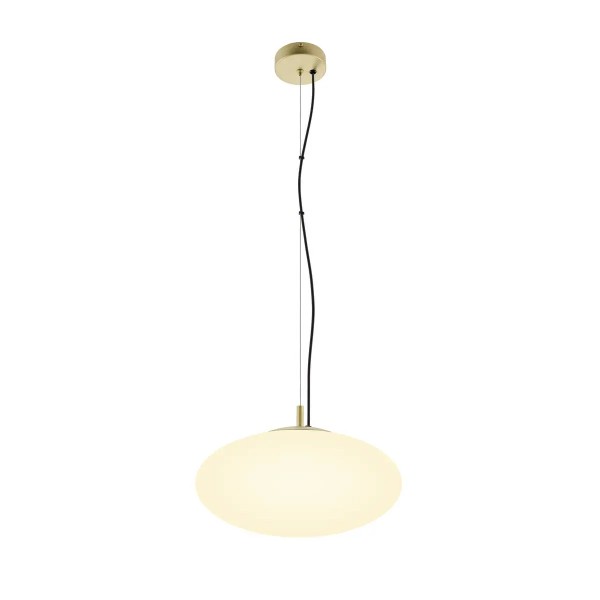 SLV 1010414 Olypso 40, Hängeleuchte Opalglas Oval 39.3cm, E27, in gold/weiß