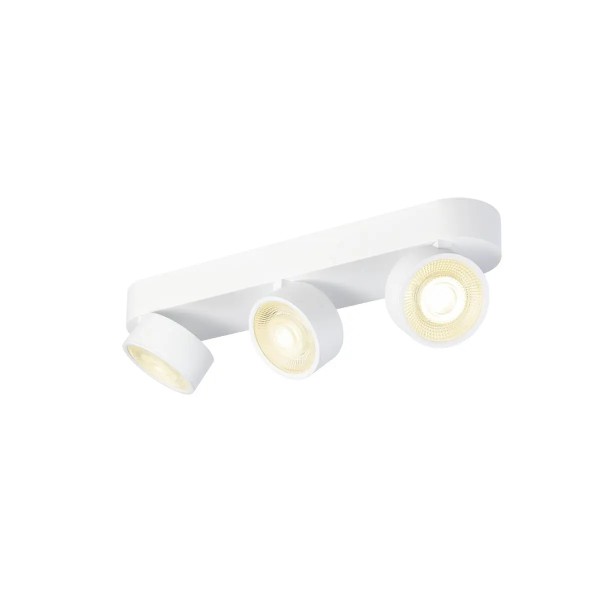 SLV 1010275 Kalu 2.0, Runder LED-Wand & Deckenspot Flach 3-flammig, DIM, 28W, 3K, in weiß