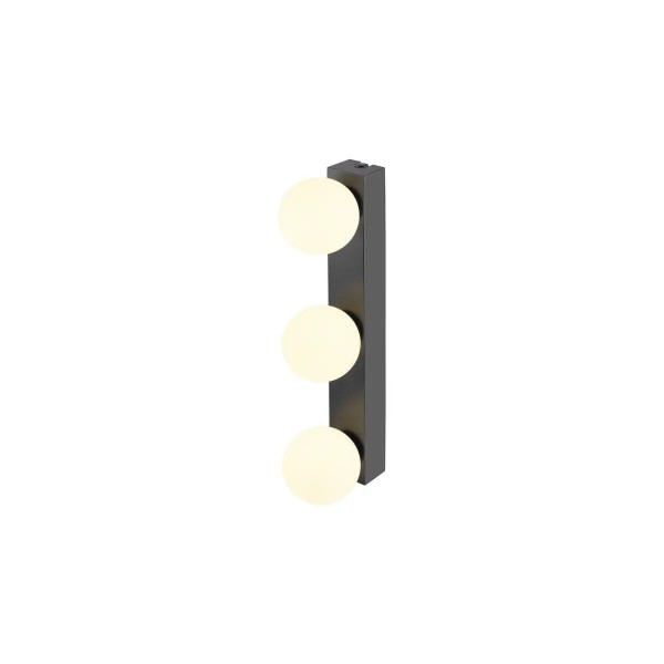 SLV 1010194 Sun Mirror, LED-Wandlampe 3-flammig Glas, IP44, 13W, CCT 27/3/4K, in schwarz/weiß