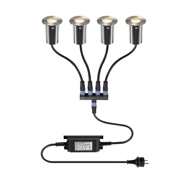 SLV 1008841 Trail-Lite 60, Boden-Einbauleuchten 4er Set, IP67, 4x 0.9W, 3K, aus Edelstahl