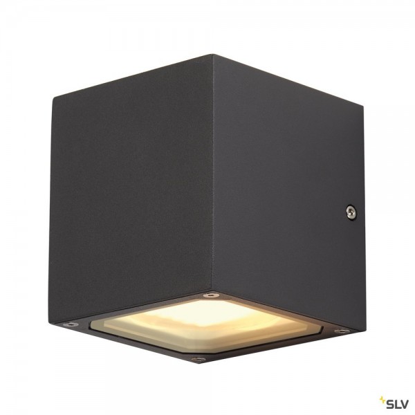 SLV 232535 Sitra Cube, Wandleuchte, anthrazit, up&down, IP44, GX53, max.2x9W