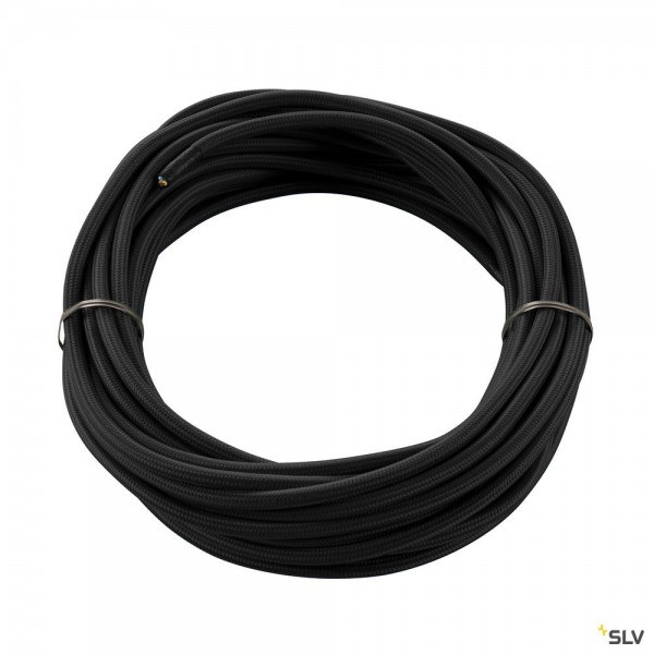 SLV 961270 Textilkabel, 10m, schwarz, 3-adrig