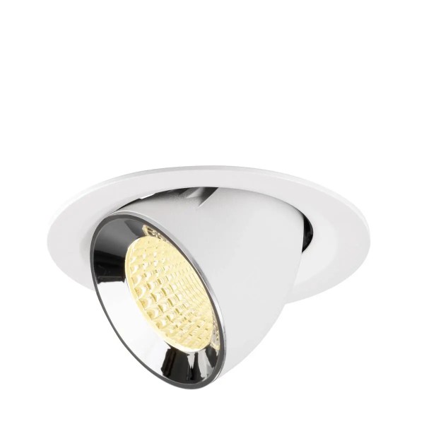 SLV 1009576 Numinos Gimble M, LED-Einbauleuchte, 12W, 3000K, 1800lm, 55°, in weiß/chrom