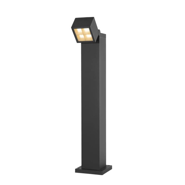 SLV 1007459 S-Cube 75, LED-Pollerleuchte, schwenkbar, anthrazit, IP65, DIM, 15W, CCT 27/3K