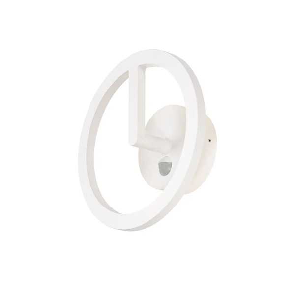 SLV 1007917 Q-Ring, LED-Wandleuchte außen, mit Sensor, weiß, IP54, dimmbar, 10W, 3000K, 950lm