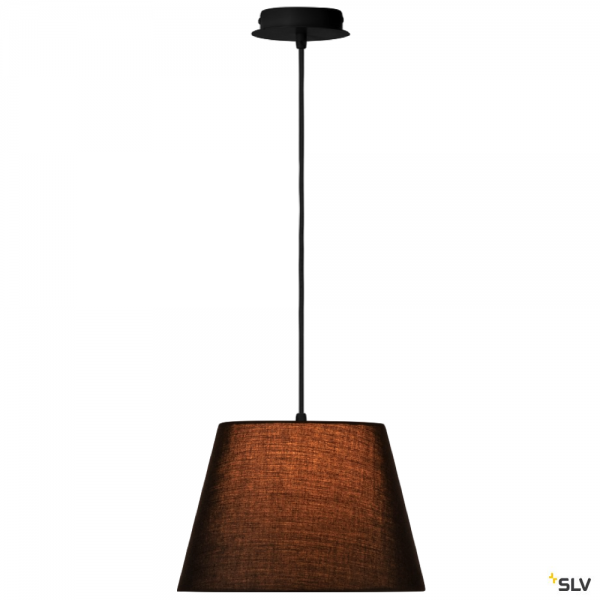 SLV 155560 + 156160 Fenda, Pendelleuchte, schwarz, Ø30cm, E27, max.60W