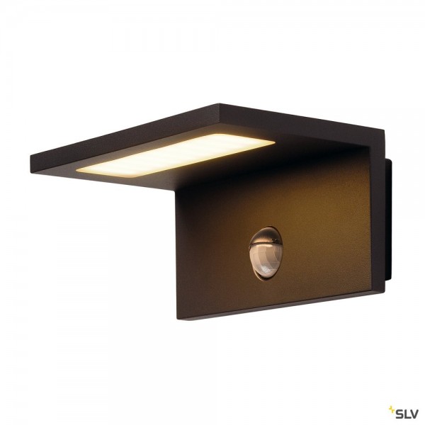 SLV 1001969 Angolux Sensor, Wandleuchte, anthrazit, IP44, LED, 9,8W, 3000K, 560lm