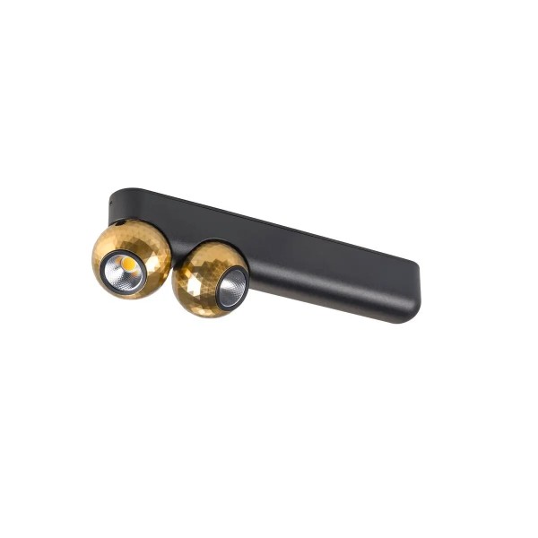 SLV 1010306 Dysko, LED Wand & Deckenstrahler 2-flammig Rund, DIM, 13W, 27K, in schwarz/gold