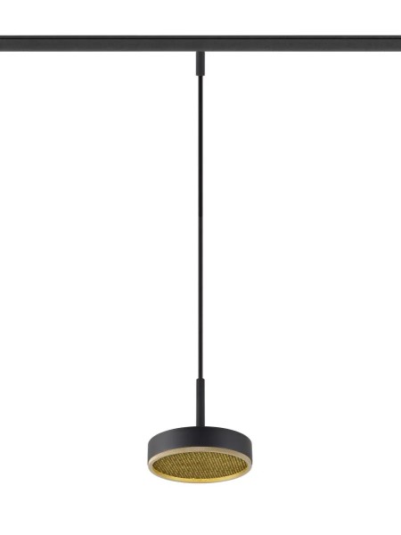 SLV 1009018 Grip! Flat, Flache 48V Hängeleuchte geriffelt, DALI, 14.5W, CCT 27/3K, in schwarz/gold