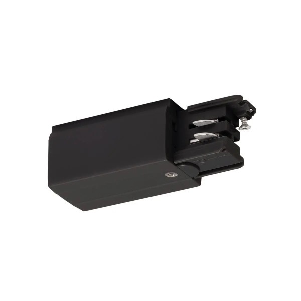 SLV 175050 Einspeiser Erde links, S-Track 3-Phasen Schiene Aufbau, in schwarz