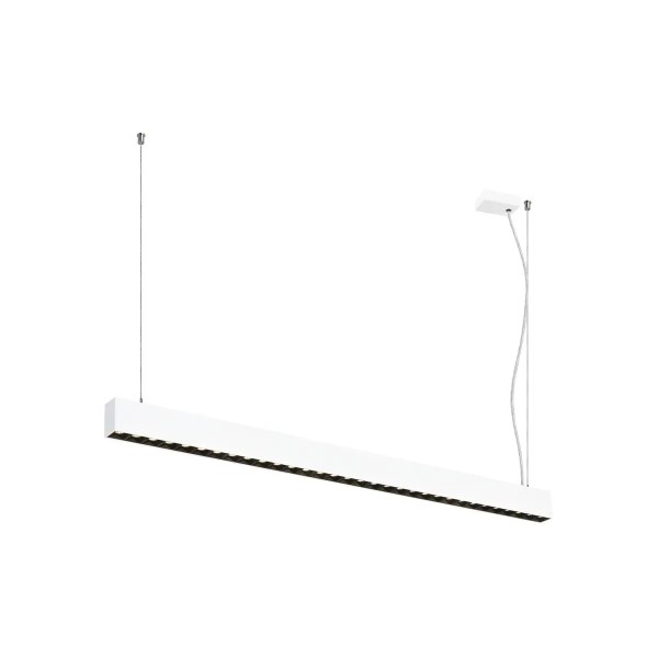 SLV 1010509 Glenos Pro, LED-Pendelleuchte Linear 128.5cm Up/Down, DALI, 60W, 3K, in weiß/schwarz