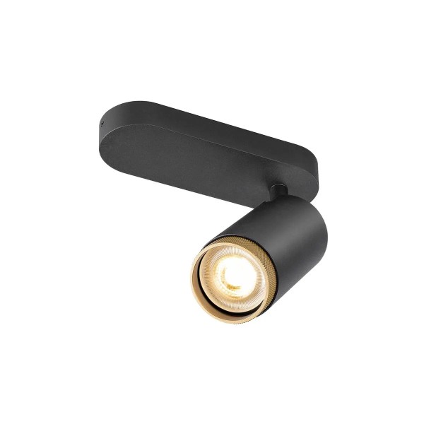 SLV 1009093 Grip! L Single, Deckenstrahler GU10, in schwarz/gold