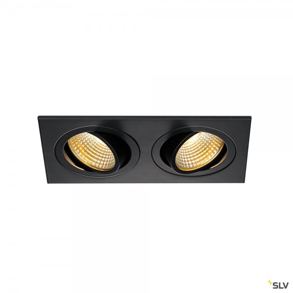 SLV 113890 New Tria 2 Set, Deckeneinbauleuchte, schwarz matt, LED, 14W, 2700K, 1160lm